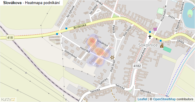 Slovákova - mapa podnikání