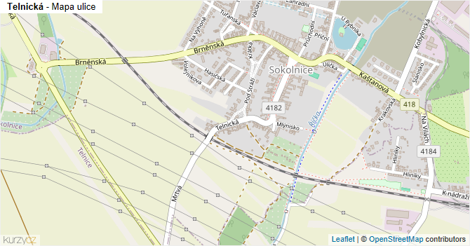Telnická - mapa ulice