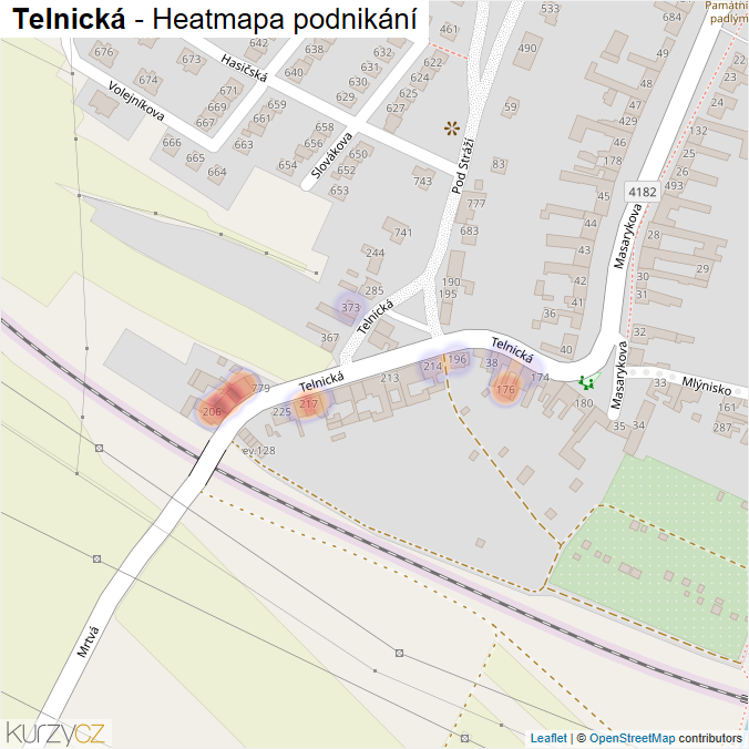 Mapa Telnická - Firmy v ulici.