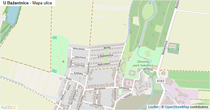 U Bažantnice - mapa ulice