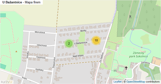 U Bažantnice - mapa firem