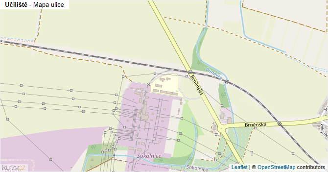 Učiliště - mapa ulice
