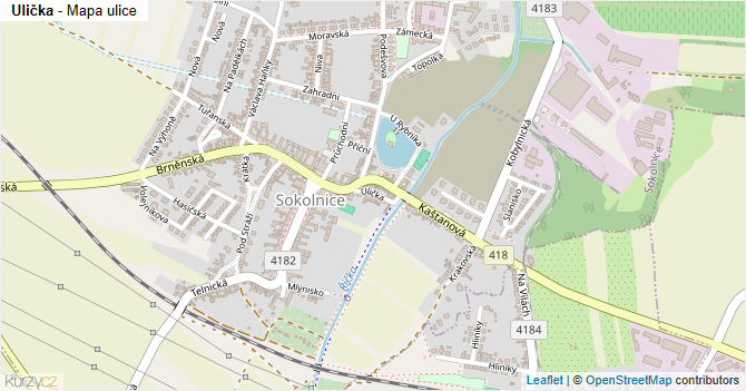Ulička - mapa ulice