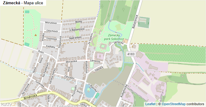 Zámecká - mapa ulice