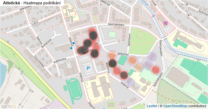 Atletická - mapa podnikání