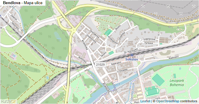 Bendlova - mapa ulice