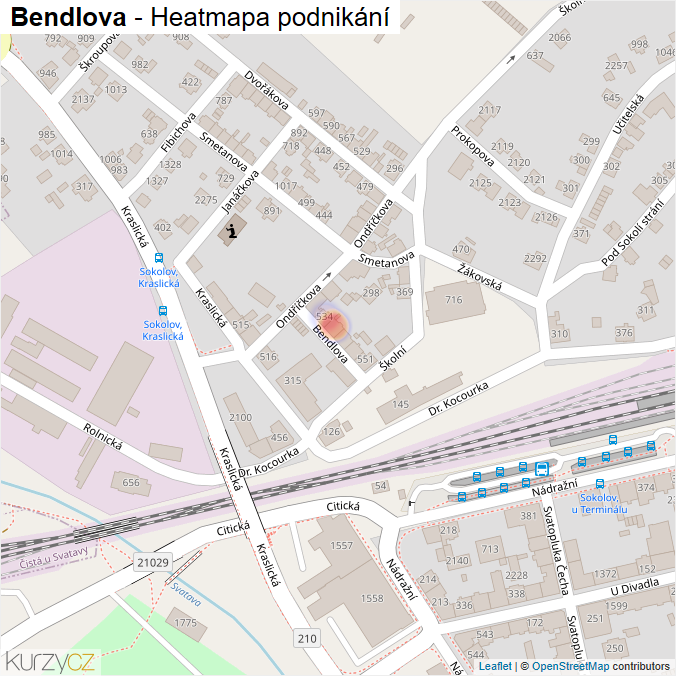 Mapa Bendlova - Firmy v ulici.