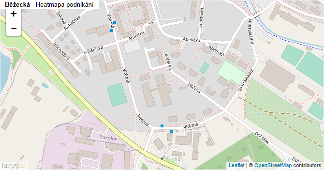 Běžecká - mapa podnikání