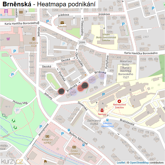 Mapa Brněnská - Firmy v ulici.