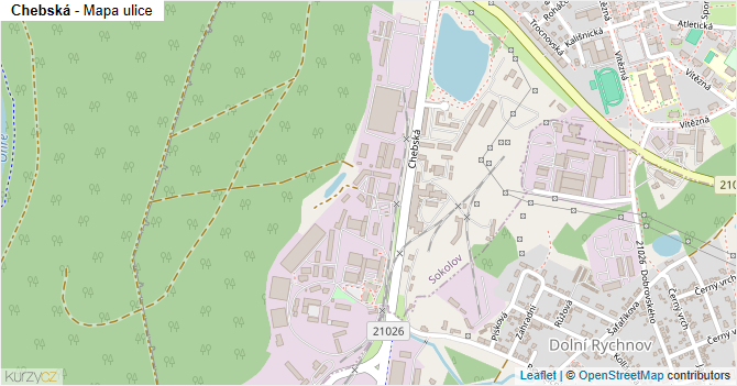 Chebská - mapa ulice