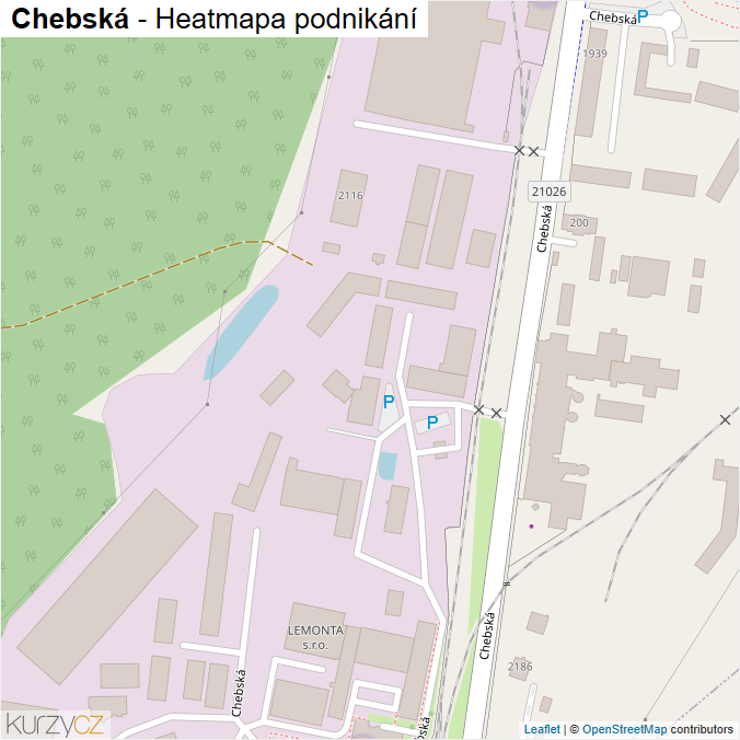 Mapa Chebská - Firmy v ulici.