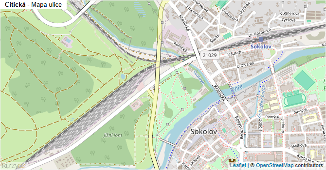 Citická - mapa ulice