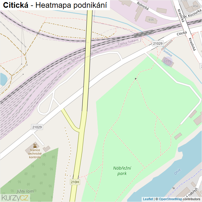 Mapa Citická - Firmy v ulici.