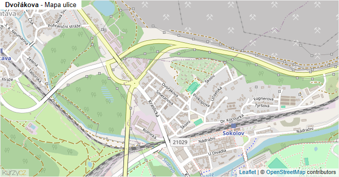 Dvořákova - mapa ulice