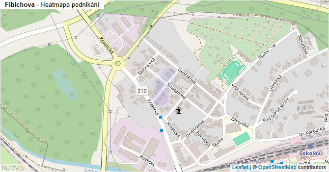 Fibichova - mapa podnikání