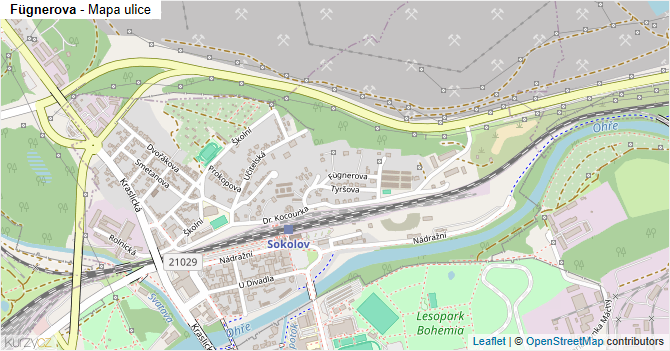 Fügnerova - mapa ulice