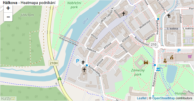 Hálkova - mapa podnikání