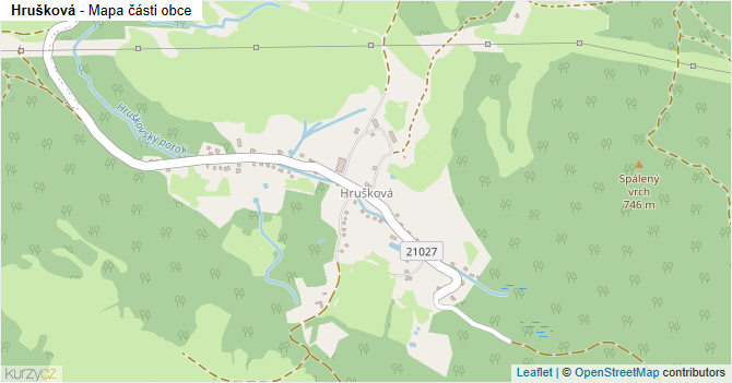 Hrušková - mapa části obce