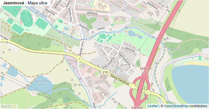 Jasmínová - mapa ulice