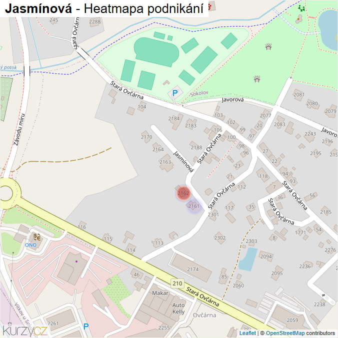 Mapa Jasmínová - Firmy v ulici.