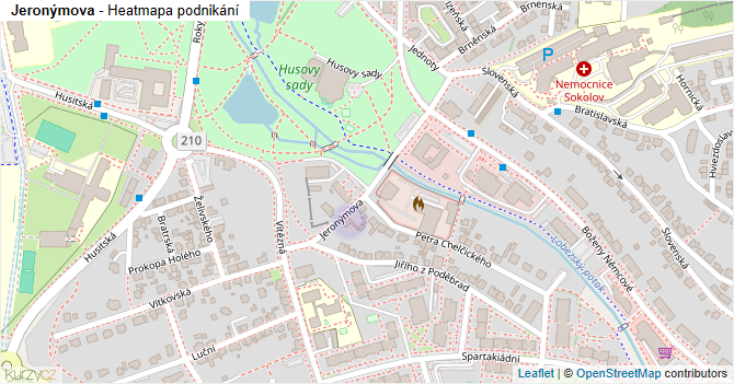Jeronýmova - mapa podnikání