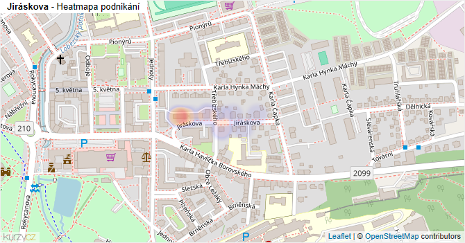 Jiráskova - mapa podnikání