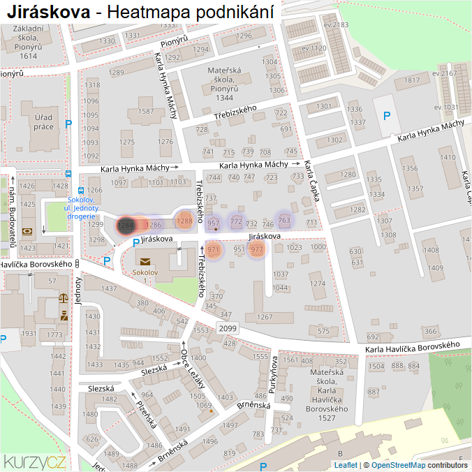 Mapa Jiráskova - Firmy v ulici.