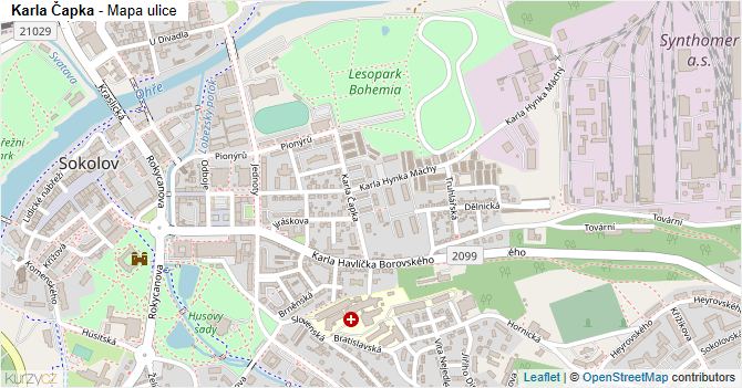 Karla Čapka - mapa ulice