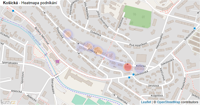Košická - mapa podnikání