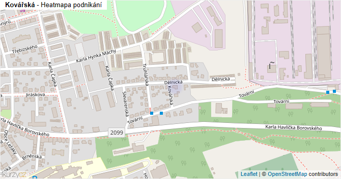 Kovářská - mapa podnikání