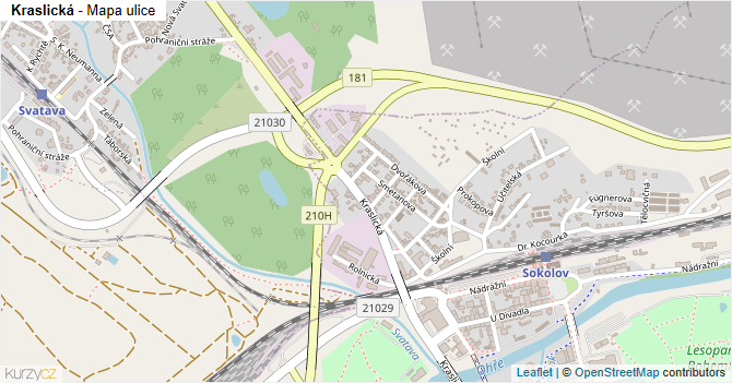 Kraslická - mapa ulice