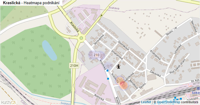 Kraslická - mapa podnikání