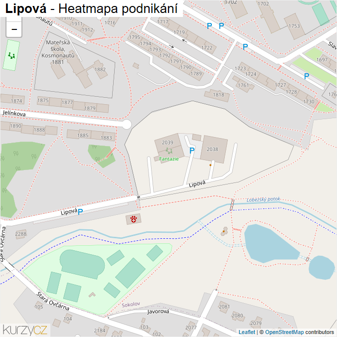 Mapa Lipová - Firmy v ulici.