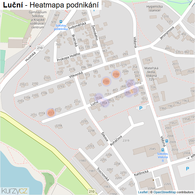 Mapa Luční - Firmy v ulici.