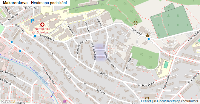 Makarenkova - mapa podnikání