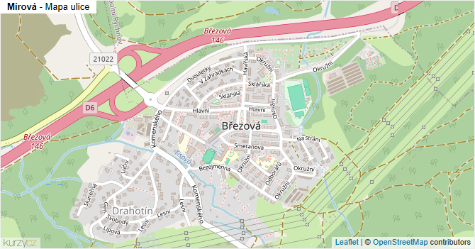 Mírová - mapa ulice