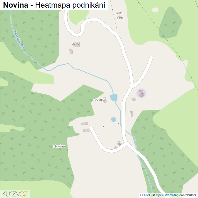 Mapa Novina - Firmy v části obce.