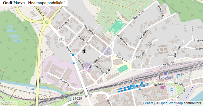 Ondříčkova - mapa podnikání