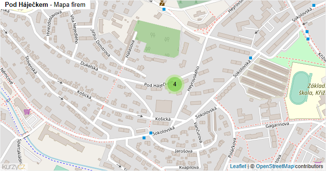 Pod Háječkem - mapa firem