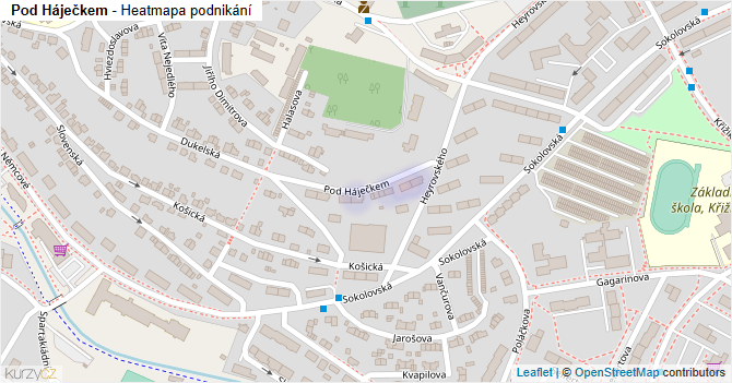 Pod Háječkem - mapa podnikání