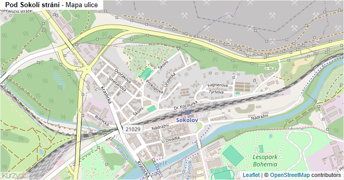 Pod Sokolí strání - mapa ulice