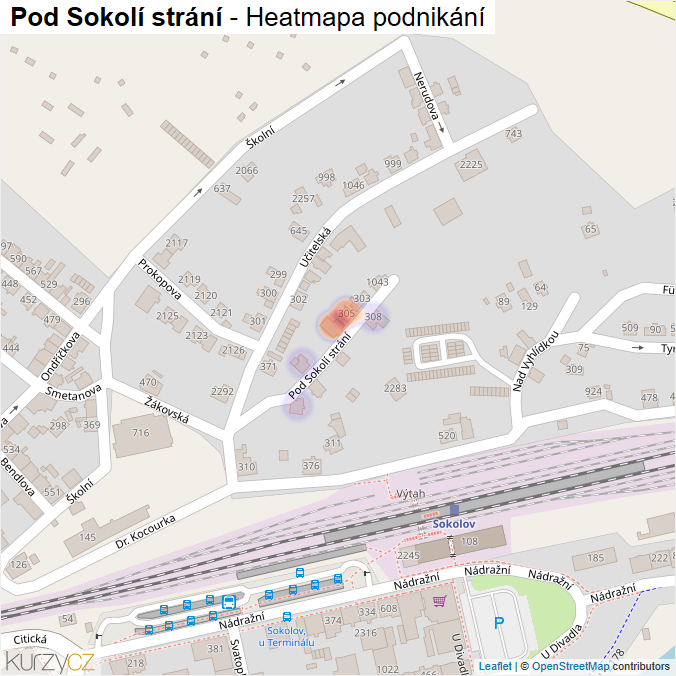Mapa Pod Sokolí strání - Firmy v ulici.