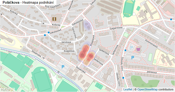 Poláčkova - mapa podnikání