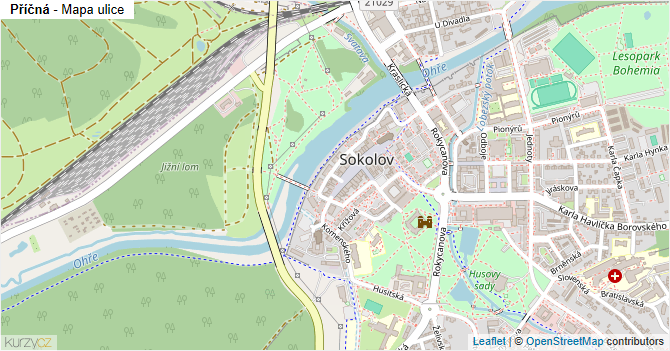 Příčná - mapa ulice