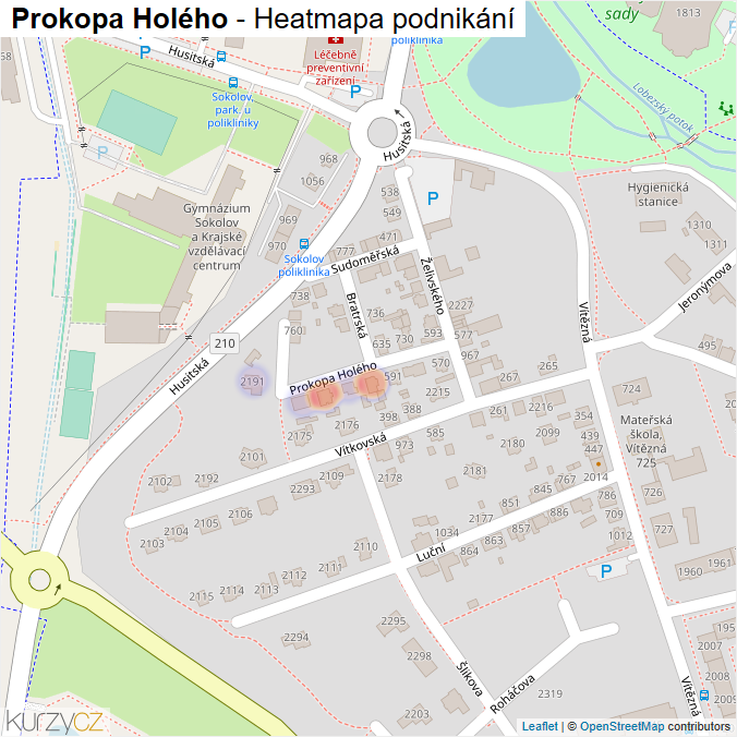 Mapa Prokopa Holého - Firmy v ulici.