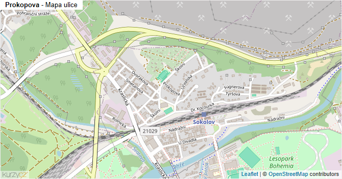 Prokopova - mapa ulice
