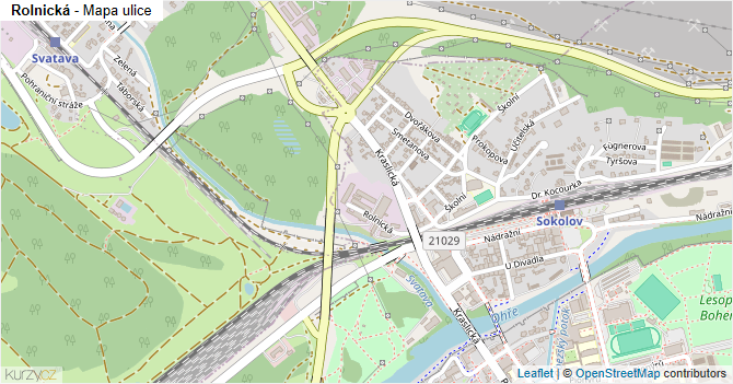 Rolnická - mapa ulice