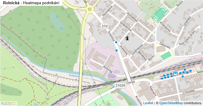 Rolnická - mapa podnikání