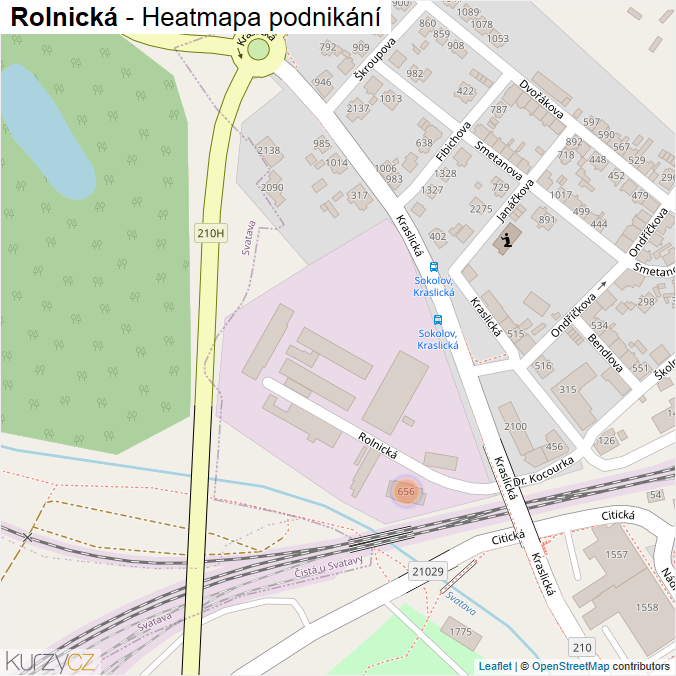 Mapa Rolnická - Firmy v ulici.