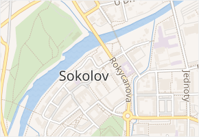 Růžové nám. v obci Sokolov - mapa ulice